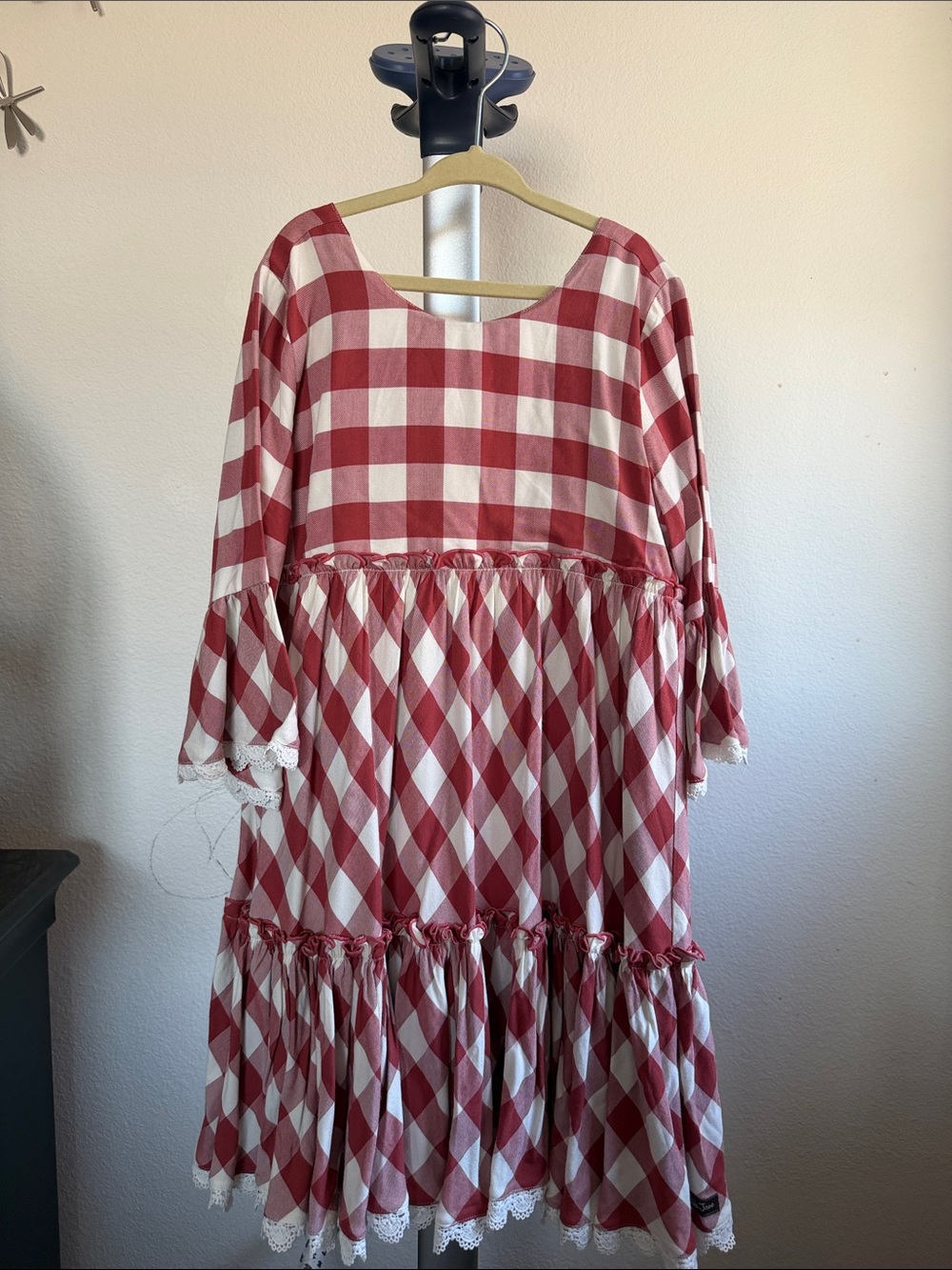 Matilda Jane Red and White Gingham Tiered Dress